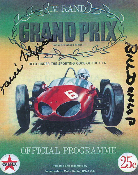 1961-12-09 | Rand Grand Prix | Kyalami | Formula 1 Event Artworks | formula 1 event artwork | formula 1 programme cover | formula 1 poster | carsten riede