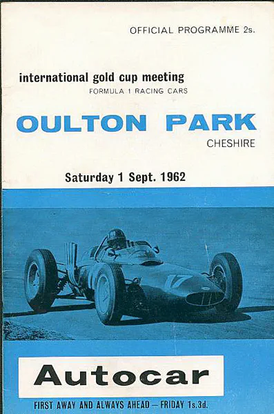 1962-09-01 | International Gold Cup | Oulton Park | Formula 1 Event Artworks | formula 1 event artwork | formula 1 programme cover | formula 1 poster | carsten riede