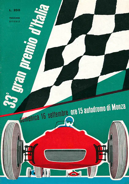 1962-09-16 | Gran Premio D`Italia | Monza | Formula 1 Event Artworks | formula 1 event artwork | formula 1 programme cover | formula 1 poster | carsten riede
