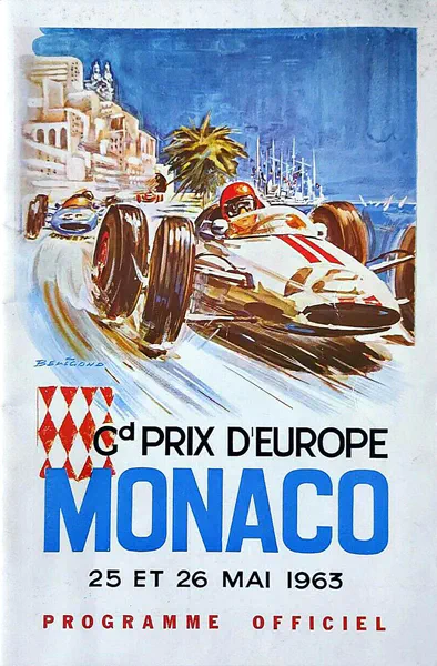 1963-05-26 | Grand Prix De Monaco | Monte Carlo | Formula 1 Event Artworks | formula 1 event artwork | formula 1 programme cover | formula 1 poster | carsten riede