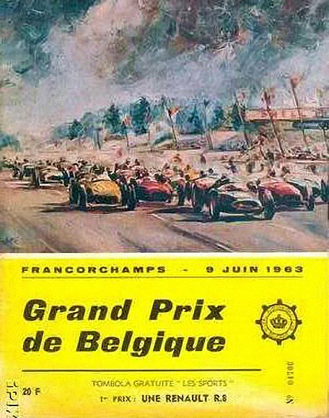 1963-06-09 | Grand Prix De Belgique | Spa-Francorchamps | Formula 1 Event Artworks | formula 1 event artwork | formula 1 programme cover | formula 1 poster | carsten riede