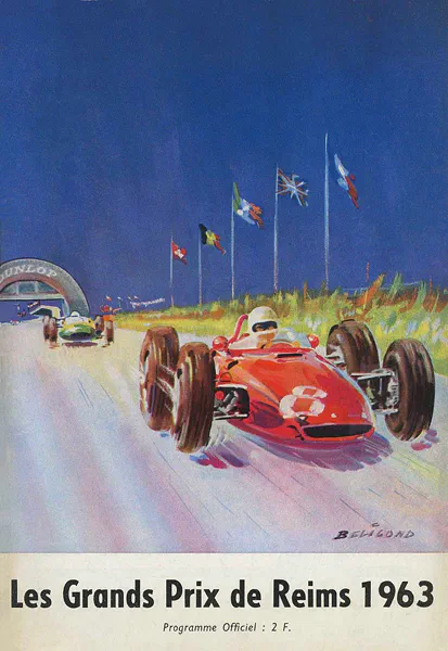 1963-06-30 | Grand Prix De l`Automobile Club De France | Reims | Formula 1 Event Artworks | formula 1 event artwork | formula 1 programme cover | formula 1 poster | carsten riede