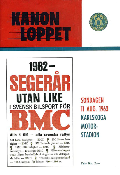 1963-08-11 | Kanonloppet | Karlskoga | Formula 1 Event Artworks | formula 1 event artwork | formula 1 programme cover | formula 1 poster | carsten riede