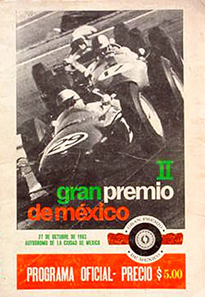 1963-10-27 | Gran Premio De Mexico | Mexico | Formula 1 Event Artworks | formula 1 event artwork | formula 1 programme cover | formula 1 poster | carsten riede