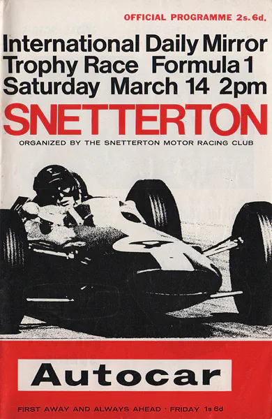 1964-03-14 | Daily Mirror Trophy | Snetterton | Formula 1 Event Artworks | formula 1 event artwork | formula 1 programme cover | formula 1 poster | carsten riede