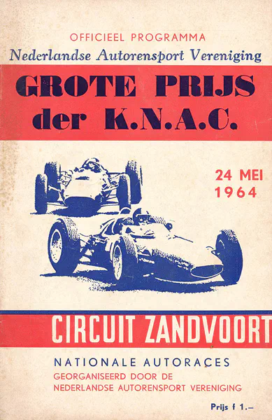 1964-05-24 | Grote Prijs Van Nederland | Zandvoort | Formula 1 Event Artworks | formula 1 event artwork | formula 1 programme cover | formula 1 poster | carsten riede