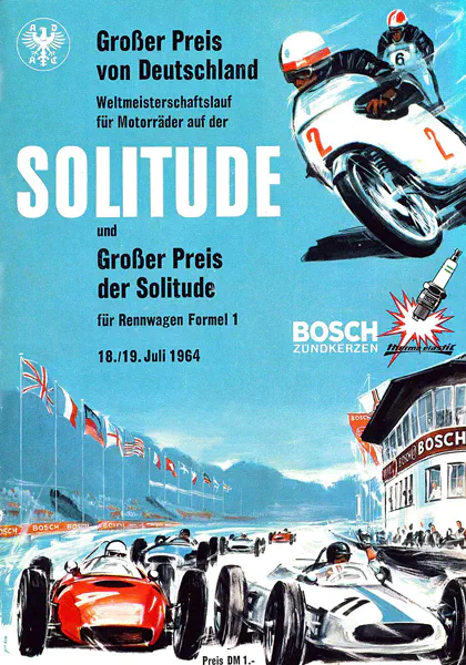 1964-07-19 | Grosser Preis der Solitude | Solitude | Formula 1 Event Artworks | formula 1 event artwork | formula 1 programme cover | formula 1 poster | carsten riede