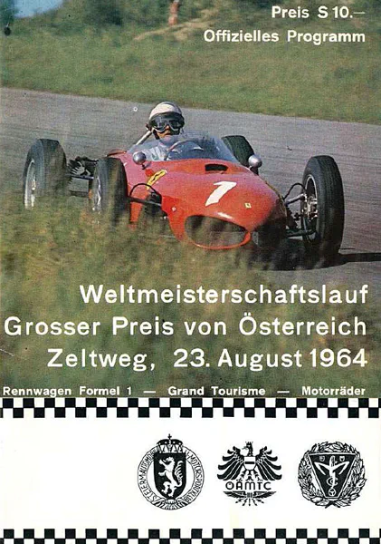 1964-08-23 | Grosser Preis von Österreich | Zeltweg | Formula 1 Event Artworks | formula 1 event artwork | formula 1 programme cover | formula 1 poster | carsten riede