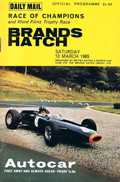 1965-03-13 | Race Of Champions | Brands Hatch | Formula 1 Event Artworks | formula 1 event artwork | formula 1 programme cover | formula 1 poster | carsten riede