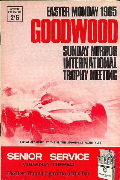 1965-04-19 | Sunday Mirror Trophy | Goodwood | Formula 1 Event Artworks | formula 1 event artwork | formula 1 programme cover | formula 1 poster | carsten riede