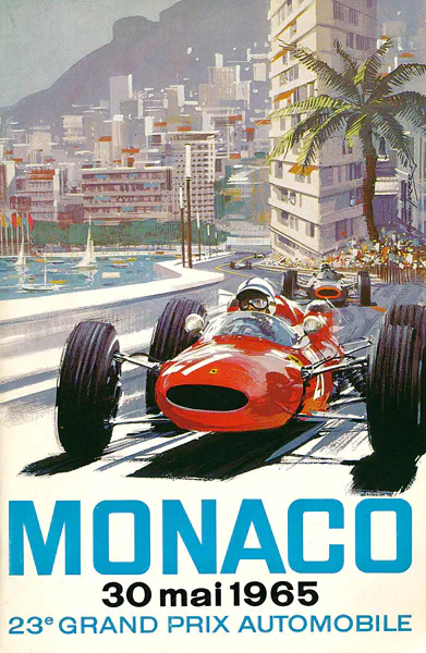 1965-05-30 | Grand Prix De Monaco | Monte Carlo | Formula 1 Event Artworks | formula 1 event artwork | formula 1 programme cover | formula 1 poster | carsten riede