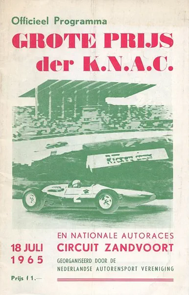 1965-07-18 | Grote Prijs Van Nederland | Zandvoort | Formula 1 Event Artworks | formula 1 event artwork | formula 1 programme cover | formula 1 poster | carsten riede