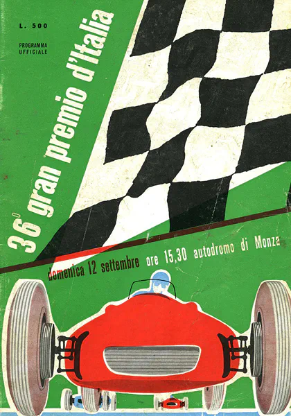 1965-09-12 | Gran Premio D`Italia | Monza | Formula 1 Event Artworks | formula 1 event artwork | formula 1 programme cover | formula 1 poster | carsten riede