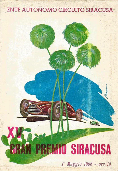 1966-05-01 | Gran Premio Di Siracusa | Siracusa | Formula 1 Event Artworks | formula 1 event artwork | formula 1 programme cover | formula 1 poster | carsten riede