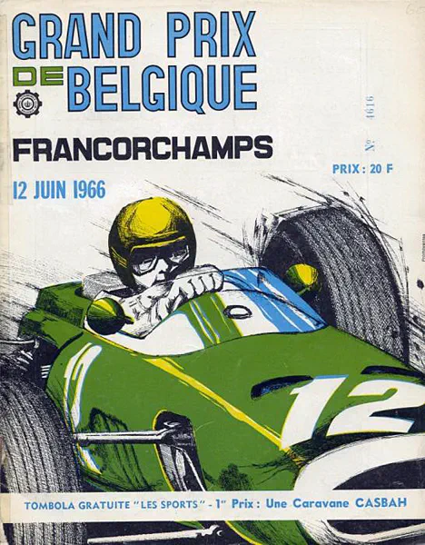 1966-06-12 | Grand Prix De Belgique | Spa-Francorchamps | Formula 1 Event Artworks | formula 1 event artwork | formula 1 programme cover | formula 1 poster | carsten riede