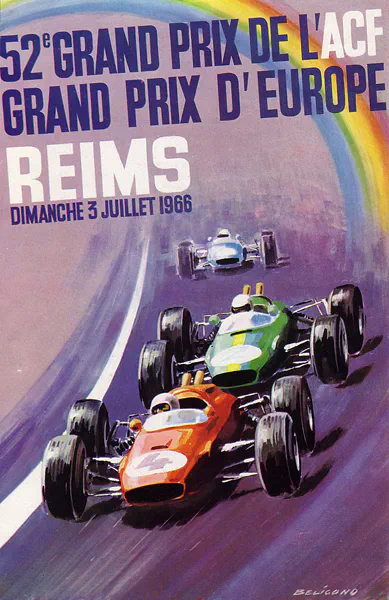 1966-07-03 | Grand Prix De l`Automobile Club De France | Reims | Formula 1 Event Artworks | formula 1 event artwork | formula 1 programme cover | formula 1 poster | carsten riede