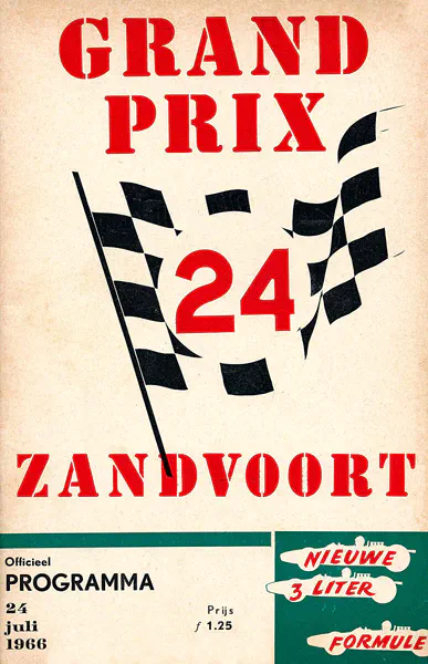 1966-07-24 | Grote Prijs Van Nederland | Zandvoort | Formula 1 Event Artworks | formula 1 event artwork | formula 1 programme cover | formula 1 poster | carsten riede