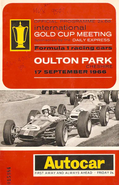 1966-09-17 | International Gold Cup | Oulton Park | Formula 1 Event Artworks | formula 1 event artwork | formula 1 programme cover | formula 1 poster | carsten riede