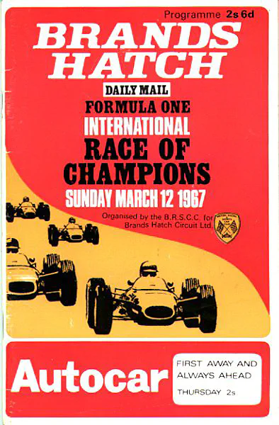 1967-03-12 | Race Of Champions | Brands Hatch | Formula 1 Event Artworks | formula 1 event artwork | formula 1 programme cover | formula 1 poster | carsten riede
