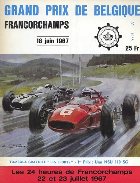 1967-06-18 | Grand Prix De Belgique | Spa-Francorchamps | Formula 1 Event Artworks | formula 1 event artwork | formula 1 programme cover | formula 1 poster | carsten riede