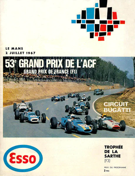 1967-07-02 | Grand Prix De l`Automobile Club De France | Le Mans | Formula 1 Event Artworks | formula 1 event artwork | formula 1 programme cover | formula 1 poster | carsten riede