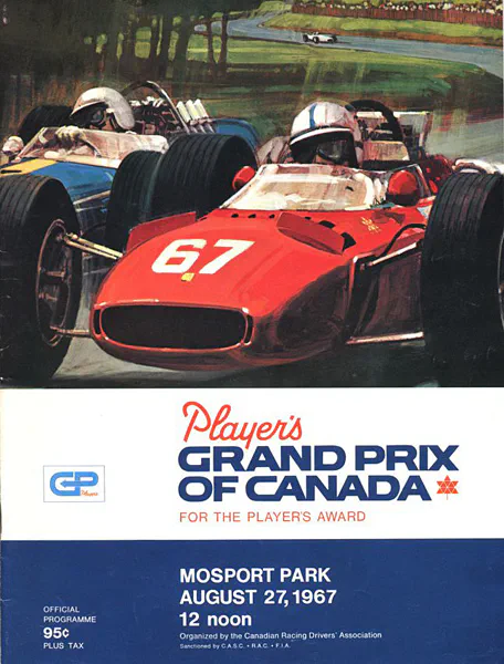 1967-08-27 | Canadian Grand Prix | Mosport | Formula 1 Event Artworks | formula 1 event artwork | formula 1 programme cover | formula 1 poster | carsten riede