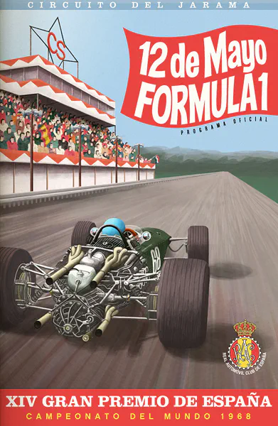1968-05-12 | Gran Premio De Espana | Jarama | Formula 1 Event Artworks | formula 1 event artwork | formula 1 programme cover | formula 1 poster | carsten riede