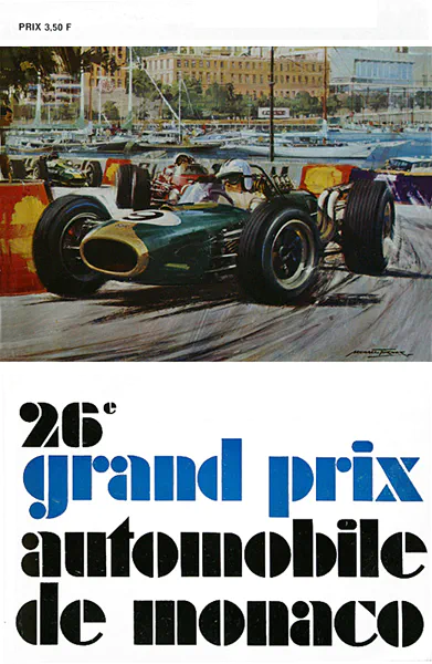 1968-05-26 | Grand Prix De Monaco | Monte Carlo | Formula 1 Event Artworks | formula 1 event artwork | formula 1 programme cover | formula 1 poster | carsten riede