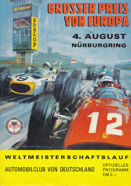 1968-08-04 | Grosser Preis von Deutschland | Nürburgring | Formula 1 Event Artworks | formula 1 event artwork | formula 1 programme cover | formula 1 poster | carsten riede