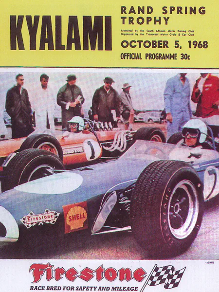 1968-10-05 | Rand Spring Trophy | Kyalami | Formula 1 Event Artworks | formula 1 event artwork | formula 1 programme cover | formula 1 poster | carsten riede