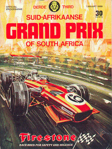 1969-03-01 | South African Grand Prix | Kyalami | Formula 1 Event Artworks | formula 1 event artwork | formula 1 programme cover | formula 1 poster | carsten riede