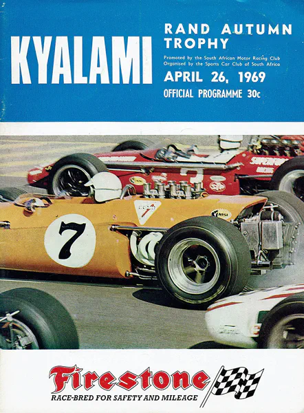 1969-04-26 | Rand Autumn Trophy | Kyalami | Formula 1 Event Artworks | formula 1 event artwork | formula 1 programme cover | formula 1 poster | carsten riede