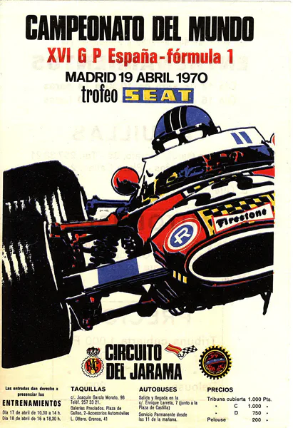 1970-04-19 | Gran Premio De Espana | Jarama | Formula 1 Event Artworks | formula 1 event artwork | formula 1 programme cover | formula 1 poster | carsten riede