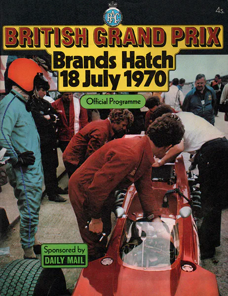 1970-07-18 | British Grand Prix | Brands Hatch | Formula 1 Event Artworks | formula 1 event artwork | formula 1 programme cover | formula 1 poster | carsten riede