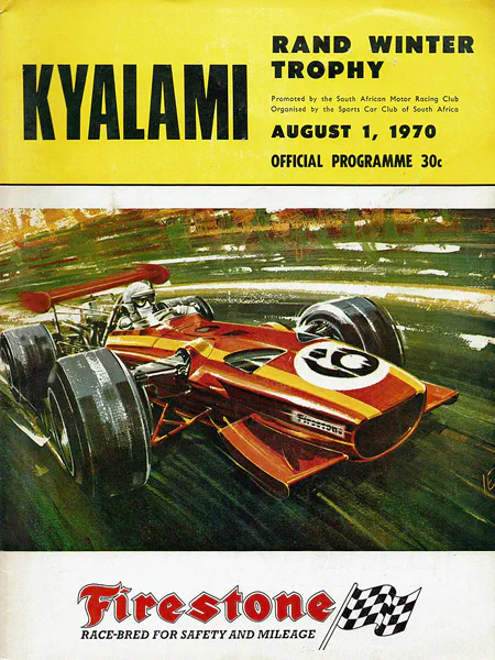 1970-08-01 | Rand Winter Trophy | Kyalami | Formula 1 Event Artworks | formula 1 event artwork | formula 1 programme cover | formula 1 poster | carsten riede