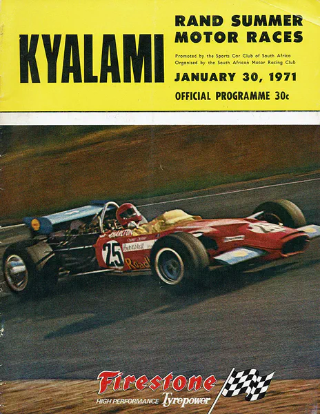 1971-01-30 | Highveld '100' | Kyalami | Formula 1 Event Artworks | formula 1 event artwork | formula 1 programme cover | formula 1 poster | carsten riede