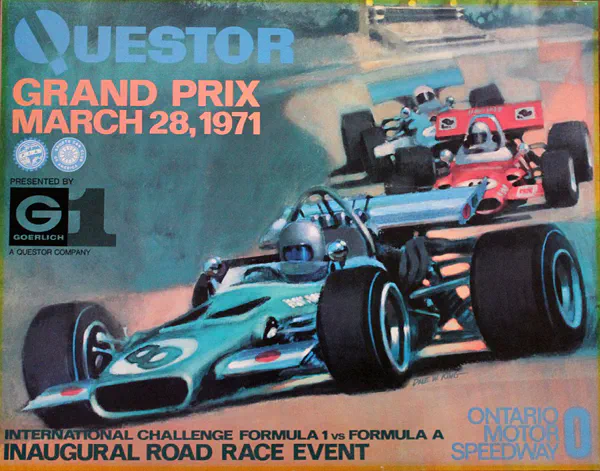 1971-03-28 | Questor Grand Prix | Ontario | Formula 1 Event Artworks | formula 1 event artwork | formula 1 programme cover | formula 1 poster | carsten riede