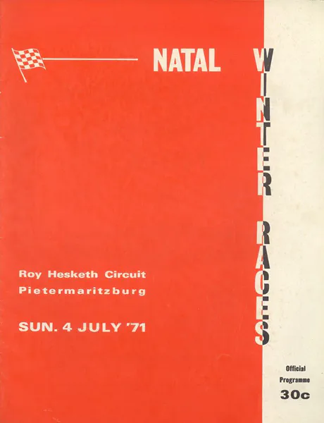 1971-07-04 | Natal Winter Trophy | Pietermaritzburg | Formula 1 Event Artworks | formula 1 event artwork | formula 1 programme cover | formula 1 poster | carsten riede