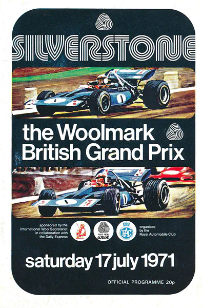 1971-07-17 | British Grand Prix | Silverstone | Formula 1 Event Artworks | formula 1 event artwork | formula 1 programme cover | formula 1 poster | carsten riede
