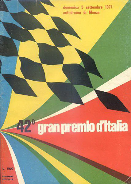 1971-09-05 | Gran Premio D`Italia | Monza | Formula 1 Event Artworks | formula 1 event artwork | formula 1 programme cover | formula 1 poster | carsten riede