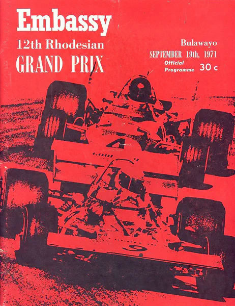 1971-09-19 | Rhodesian Grand Prix | Bulawayo | Formula 1 Event Artworks | formula 1 event artwork | formula 1 programme cover | formula 1 poster | carsten riede