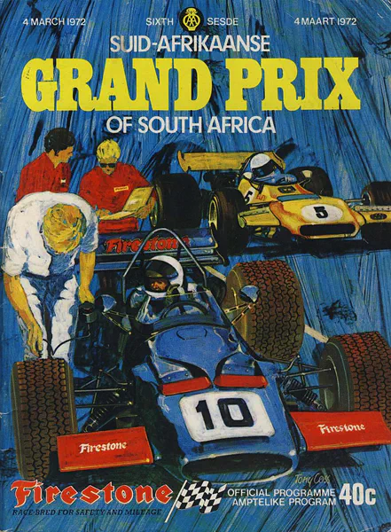 1972-03-04 | South African Grand Prix | Kyalami | Formula 1 Event Artworks | formula 1 event artwork | formula 1 programme cover | formula 1 poster | carsten riede