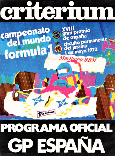 1972-05-01 | Gran Premio De Espana | Jarama | Formula 1 Event Artworks | formula 1 event artwork | formula 1 programme cover | formula 1 poster | carsten riede