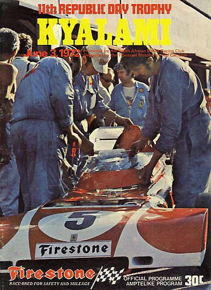 1972-06-03 | South African Republic Festival Trophy | Kyalami | Formula 1 Event Artworks | formula 1 event artwork | formula 1 programme cover | formula 1 poster | carsten riede