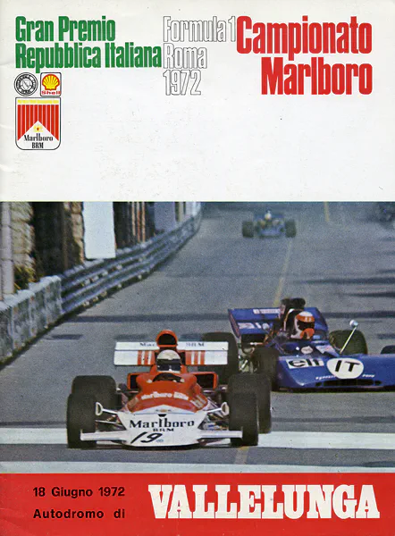 1972-06-18 | Gran Premio Della Republica Italiana | Vallelunga | Formula 1 Event Artworks | formula 1 event artwork | formula 1 programme cover | formula 1 poster | carsten riede