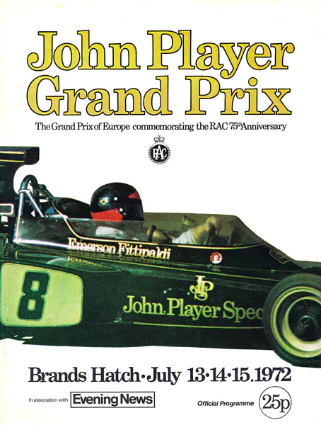 1972-07-15 | British Grand Prix | Brands Hatch | Formula 1 Event Artworks | formula 1 event artwork | formula 1 programme cover | formula 1 poster | carsten riede