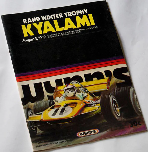 1972-08-05 | Rand Winter Trophy | Kyalami | Formula 1 Event Artworks | formula 1 event artwork | formula 1 programme cover | formula 1 poster | carsten riede