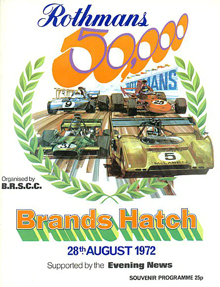 1972-08-28 | Rothmans '50.000' | Brands Hatch | Formula 1 Event Artworks | formula 1 event artwork | formula 1 programme cover | formula 1 poster | carsten riede
