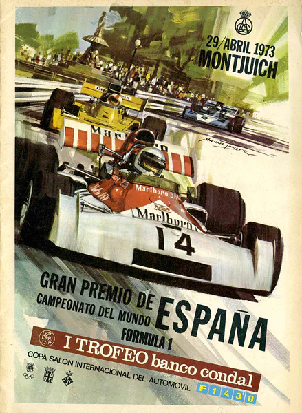 1973-04-29 | Gran Premio De Espana | Montjuich | Formula 1 Event Artworks | formula 1 event artwork | formula 1 programme cover | formula 1 poster | carsten riede