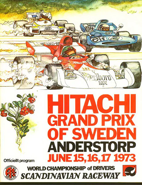 1973-06-17 | Stora Priset Fran Sverige | Anderstorp | Formula 1 Event Artworks | formula 1 event artwork | formula 1 programme cover | formula 1 poster | carsten riede